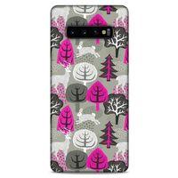 Samsung Galaxy S10 Plus Kılıf Snowix (31) TPU Kılıf Fuşya Gri