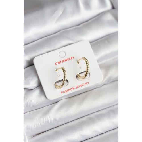 14K Gold Renk Kaplama Burgu Halka CM Kadın Küpe