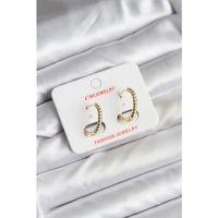 14K Gold Renk Kaplama Burgu Halka CM Kadın Küpe