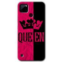 Realme C21 HD Baskılı Kılıf + 9D Tam Ekran Koruyucu - Queen