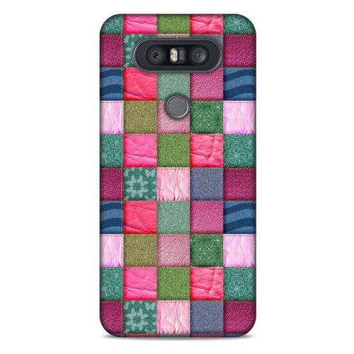 LG K41S - K51S Kılıf Patchwork (35) Fit Design Kılıf Toz Pembe Lacivert