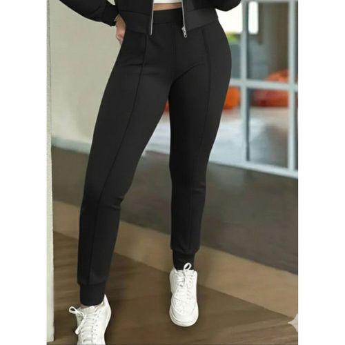 Kadın Uzun Kollu önden Fermuarlı Kısa Modal Ceket Ve Pantolon Ikili Takım