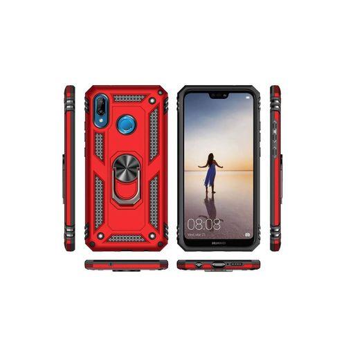 Huawei P20 Lite Kılıf Selfie Yüzüklü Tutuculu İki Katmanlı Koruyucu vga