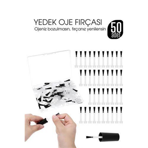Yedek Oje Fırçası 50'li Aplikatörlü Set  - Tırnak Cila Fırçası