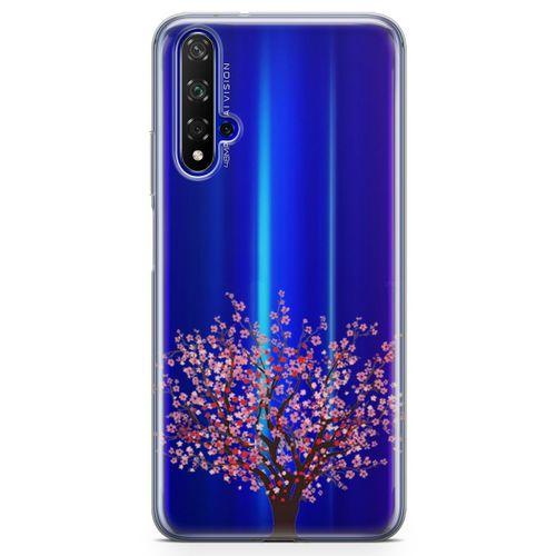 Honor View 20 Kılıf Kiraz Tomurcuk Arka Kapak Koruma Desenli Full Koruyucu