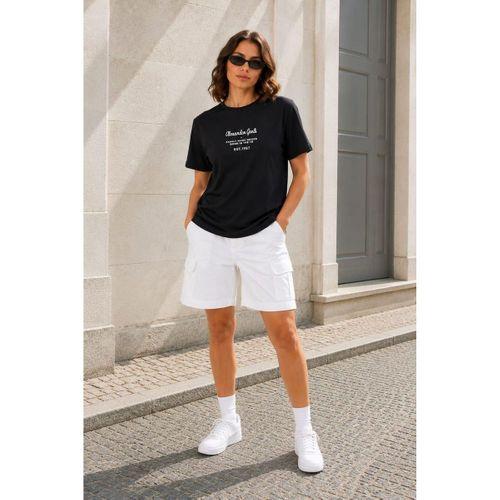 ALEXANDERGARDI Önü Baskılı Bisiklet Yaka T-shirt