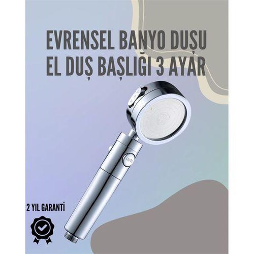 Paslanmaz Çelik Çok Fonksiyonlu El Duş Başlığı – 3 Modlu Püskürtme Seçeneği