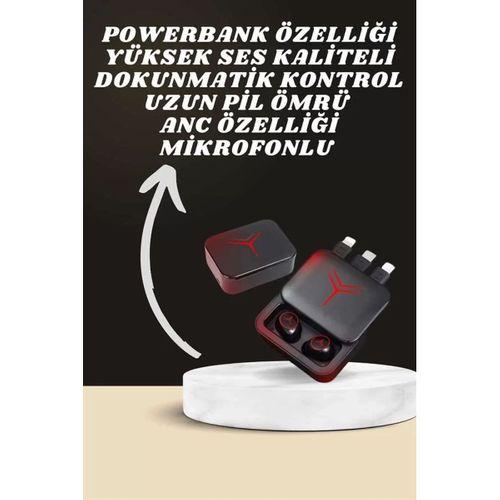 Dijital Göstergeli Powerbank Kablosuz Kulaklık Ve 7 Kordonlu Yeni Nesil Akıllı Saat Dokunmatik Kontrol