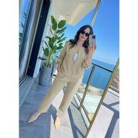 Kadın Uzun Kollu önden Fermuarlı Modal Ceket Ve Pantolon Ikili Takım