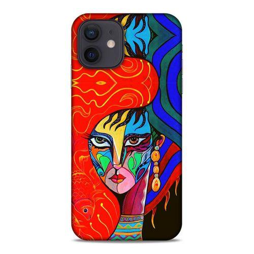 Lopard Apple iPhone 12 Uyumlu Kılıf Sürreal Yüzler ♀ (10) Full Koruma Kılıfı Desenli