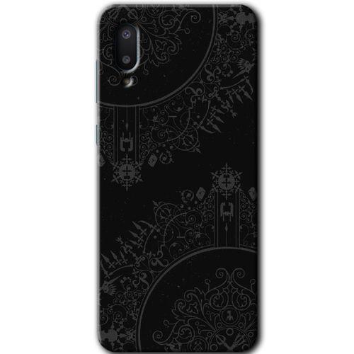 MRCİLETİSİM Samsung Galaxy A02 Kılıf Baskılı Kapak - Siyah Mandala +Tam Ekran Koruyucu