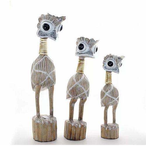 Ahşap 3'lü Emu Kuşu Seti