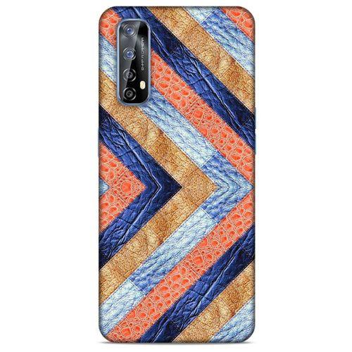 Huawei P Smart 2021 Kılıf Patchwork (3) Kapak Lacivert Turuncu