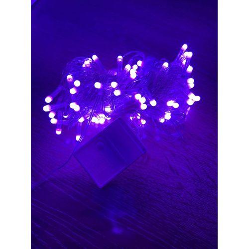 10m 100 Led Damla Uçlu Pembe Işık Şeffaf Kablo