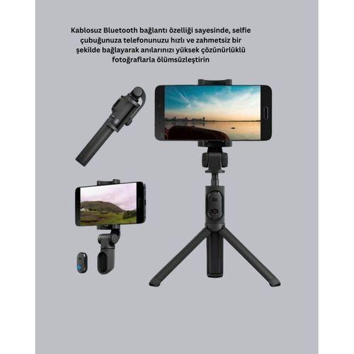 Bluetooth Selfie Çubuğu – 360° Dönebilen Başlık, Kablosuz Bağlantı