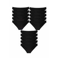 15 adet Süper Eko Set Likralı Kadın Slip Külot Siyah