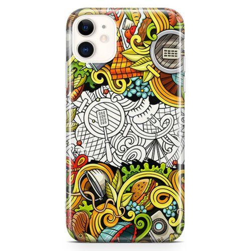 Apple iPhone 11 Kılıf Piknik Doodle Arka Kapak Koruma Desenli Full Koruyucu