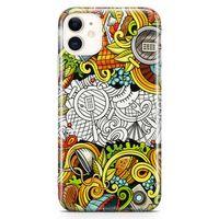 Apple iPhone 11 Kılıf Piknik Doodle Arka Kapak Koruma Desenli Full Koruyucu