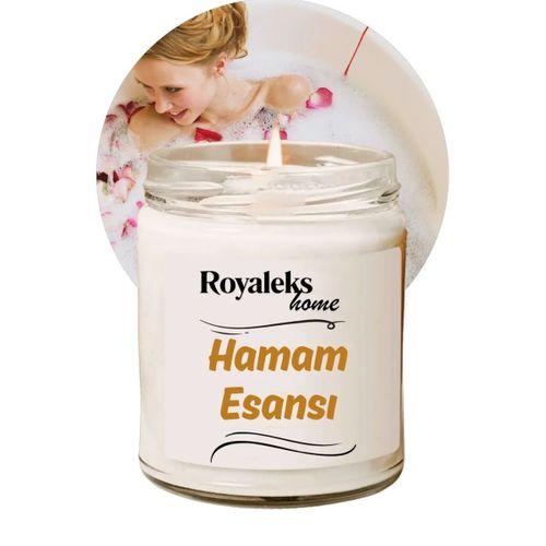 Doğal Özel Seri Kokulu Dekoratif Kavanoz Mum 210 cc - Hamam Esansı - RYL