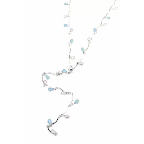 Taşlı Y Kolye - Gümüş