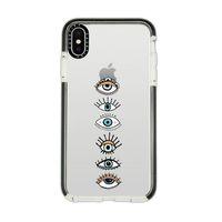 iPhone Xs Max Casetify Renkli Gözler Desenli Anti Shock Premium Silikonlu Siyah Kenar Detaylı Telefo