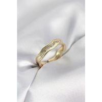 Gold Renk Su Damlası Model Zirkon Taşlı Kadın Yüzük