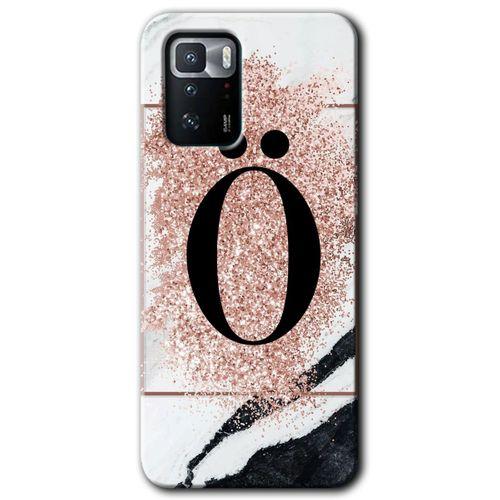 Poco x3 GT Kılıf HD Desen Baskılı Arka Kapak - Pembe Mermer Desenli Ö Harfi + Kırılmaz Cam