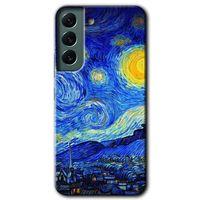 MRCİLETİSİM Samsung Galaxy S22 Plus Kılıf HD Desen Baskılı Arka Kapak + Temperli Cam - Starry Night