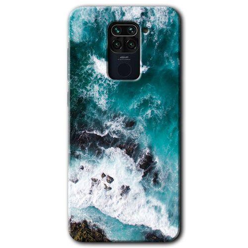 MRCİLETİSİM Xiaomi Redmi Note 9 Kılıf HD Desen Baskılı Arka Kapak + Temperli Cam - Deniz Kıyısı