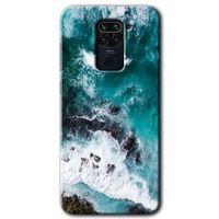 MRCİLETİSİM Xiaomi Redmi Note 9 Kılıf HD Desen Baskılı Arka Kapak + Temperli Cam - Deniz Kıyısı