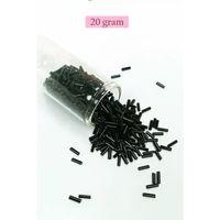 Uzun Boru Kesme Boncuk Çap 2mm Uzunluk 10 mm - 20 Gram - Siyah - BNC241