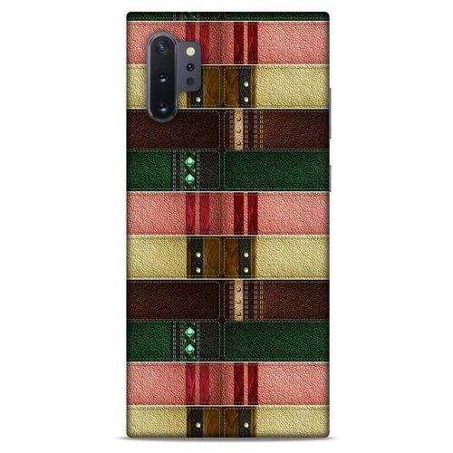 Samsung Galaxy Note 10 Plus Kılıf Patchwork (41) Tank Kılıf Koyu Yeşil Pembe