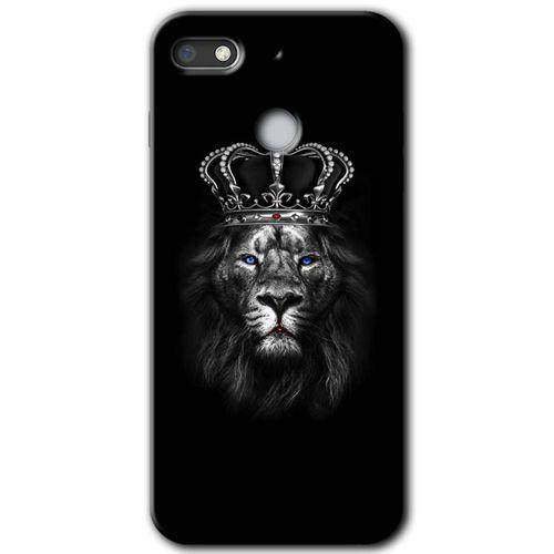 MRCİLETİSİM General Mobile GM 8 Go Kılıf HD Desen Baskılı Arka Kapak + Temperli Cam - King Lion