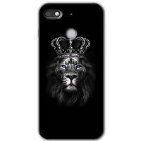 MRCİLETİSİM General Mobile GM 8 Go Kılıf HD Desen Baskılı Arka Kapak + Temperli Cam - King Lion
