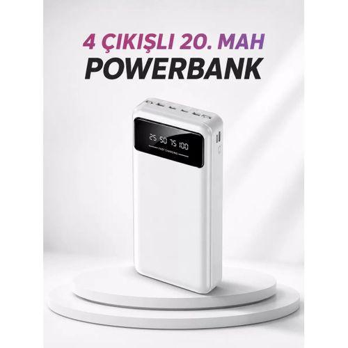 4 Çıkışlı 20.000 Mah Powerbank Taşınabilir Çoklu Giriş