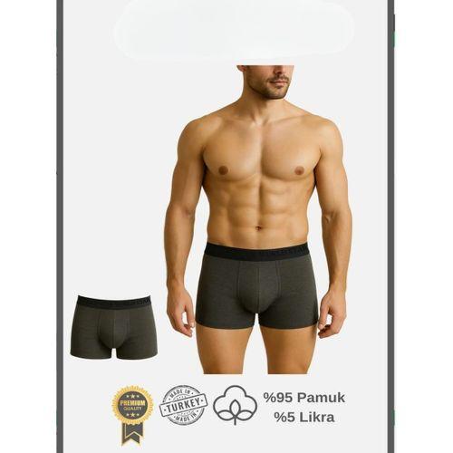 Pamuklu Düz Antrasit Renk Erkek Boxer