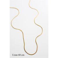 Uzun İnce İtalyan Zincir Kolye (60 cm) - Altın
