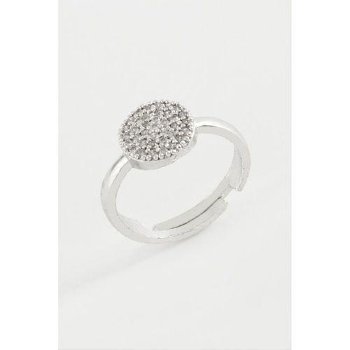 Yuvarlak Taşlı Metal Yüzük