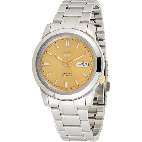 Seiko 5 Japan SNKK13J1 Otomatik Çelik Gri Sarı Kadran 37 mm Erkek Kol Saati