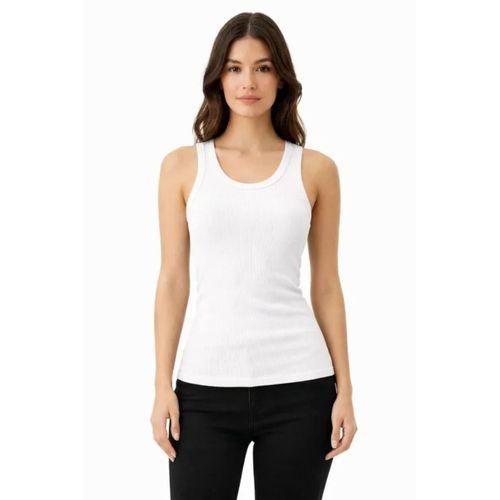 Fitilli Likralı Kaşkorse Atlet Vücuda Oturan Basic Şıklık - Beyaz