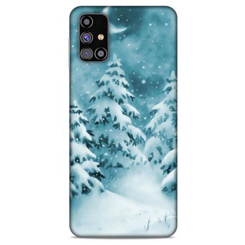 Samsung Galaxy M31s Kılıf Snowix (36) Glitter Kılıf Beyaz Yeşil