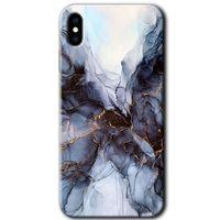 iPhone Xs Max HD Baskılı Kılıf + 9D Tam Ekran Koruyucu - Otantik Mermer