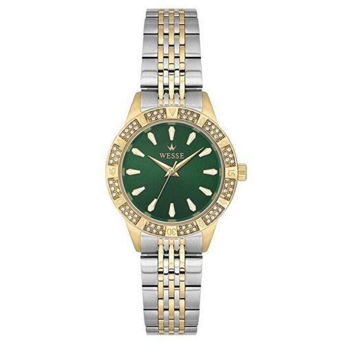 Wesse WWL113604 Quartz Çelik Altın/Gri Yeşil Kadran 30 mm Kadın Kol Saati