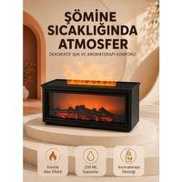 Alev Efektli Aroma Yayıcı Hava Nemlendirici Uzaktan Kumandalı Gece Lambası