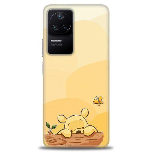 Xiaomi Poco F4 Kılıf HD Baskılı Kılıf - Winnie ve Kelebek + Tam Ekran Koruyucu