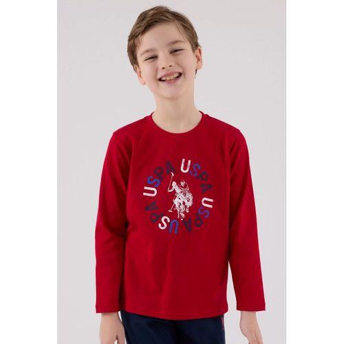 U.s. Polo Assn Uzun Kol Pijama Takım Us2214-4 Kırmızı