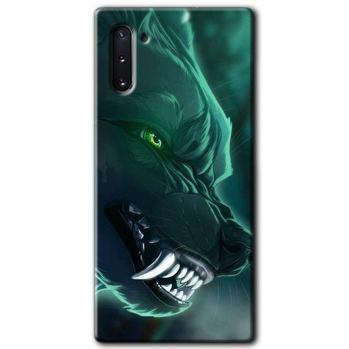 Samsung Galaxy Note 10 HD Baskılı Kılıf + 9D Tam Ekran Koruyucu - Yeşil Kurt