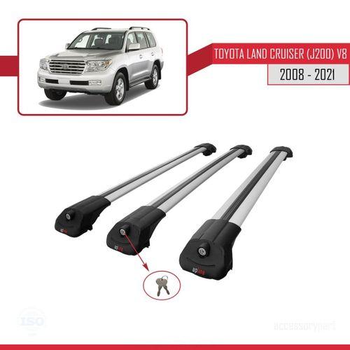 Toyota Land Cruiser (J200) V8 2008-2021 Arası ile uyumlu ACE-1 Ara Atkı Tavan Barı GRİ 3 ADET BAR