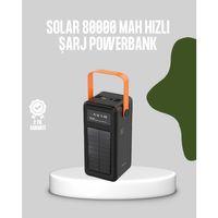 80000 Mah Solar Powerbank Göstergeli Fenerli Hızlı Şarj Taşınabilir Şarj Cihazı