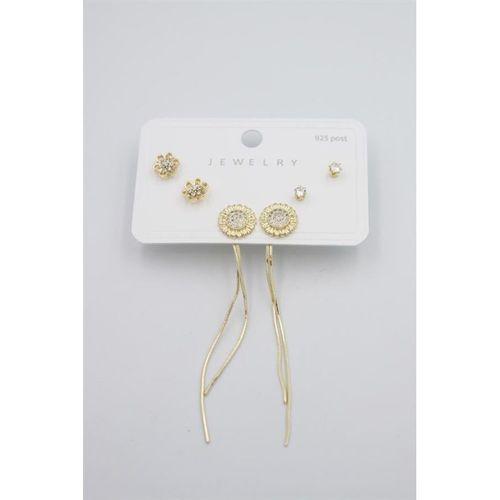 Çoklu Set Küpe - Altın
